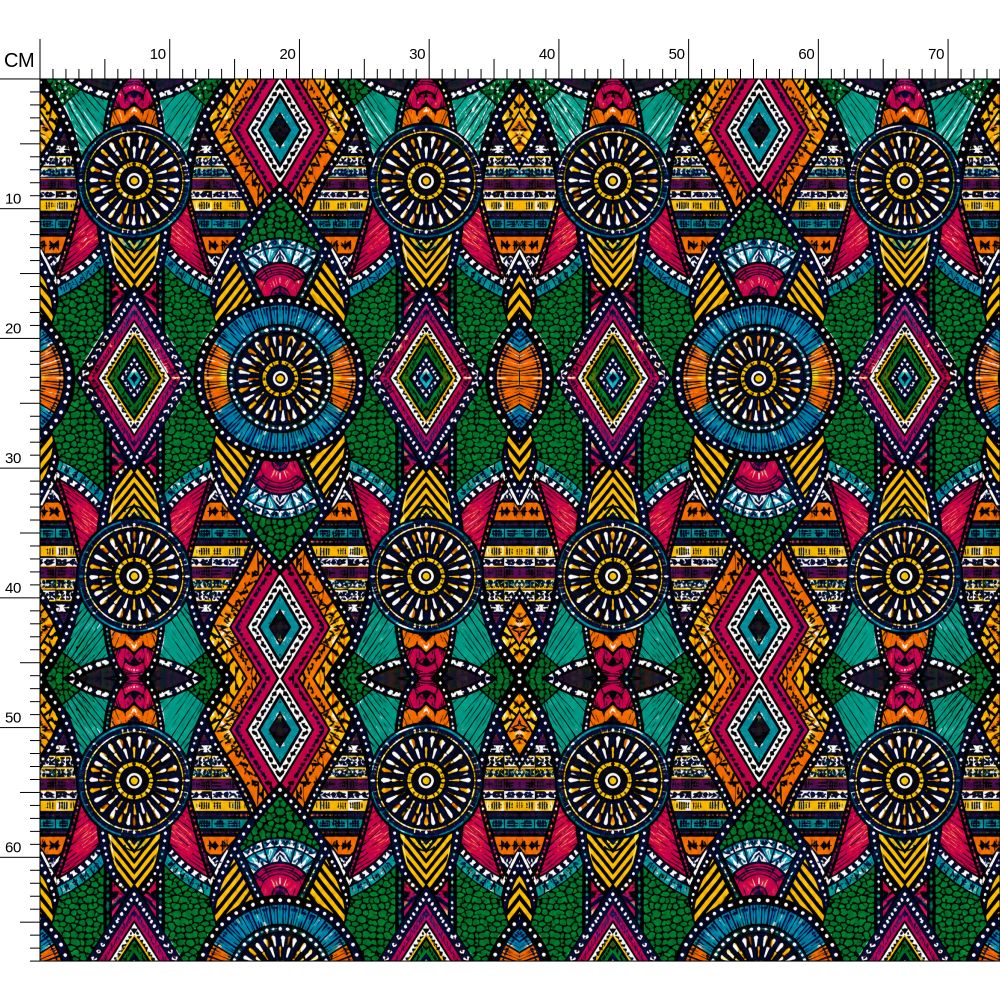 Zuri African Unique Vibrant Organic Cotton Pattern Fabric